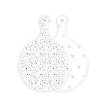 로엠디자인 양면 원형 서빙 도마 블루별, 라인하트, 1개