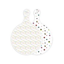 로엠디자인 양면 원형 서빙 도마 보드 파스텔밤하늘, 배색원형, 1개