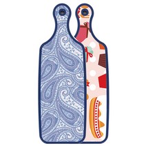 Loem 블루에디션 서빙 양면도마 꼬마도넛, 청백색라인아트, 1개