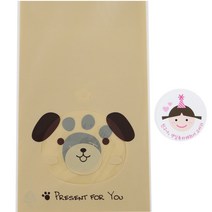황씨네도시락 비접착 애니멀 봉투 강아지 30p + 고깔 걸 스티커 30p, 1세트