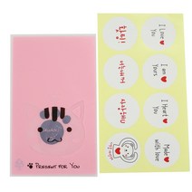 황씨네도시락 비접착 애니멀 봉투 고양이 30p + 연인 메시지 스티커 화이트 30p, 1세트