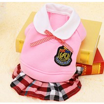 슈퍼식스 반려동물 교복스타일 원피스, 핑크