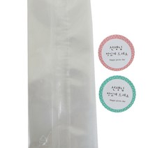 황씨네도시락 투명M봉투 30p + 스티커 선생님 원형 맛있게드세요 30p, 1세트