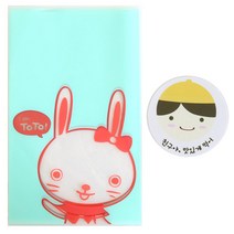 황씨네도시락 비접착 야미봉투 토끼 50p + 스티커 노랑모자 보이 50p, 1세트