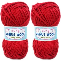 행복뜨기 비너스울 뜨개실 2p, 75빨강, 2개