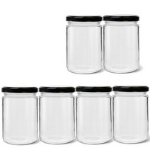미르 M-glass 유리저장병 블랙 700g, 550ml, 6개입