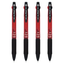 자바펜 1.0 제트3볼펜 1.0mm, 레드, 4개입