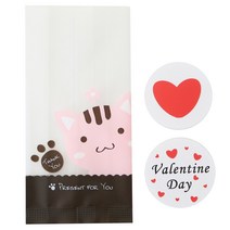 황씨네도시락 M봉투 고양이 30p + 스티커 발렌타인 원형 30p, 1세트
