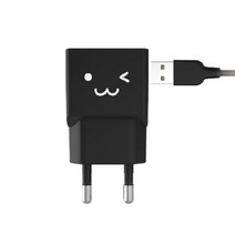 ELECOM 2.1A USB 1PORT 5핀 가정용 분리형 충전케이블 블랙, EK-UC215BK, 1개