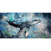 아트조이 DIY 명화그리기 조립형 50 x 100 cm + 물감 2세트 + 붓 2세트, 고래의 여행