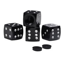 비케이 크리에이티브 타이어 밸브캡 메탈 블랙 주사위, 4개입