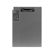 히키스 A4 커버형 클립파일판 레포트, 블랙 클리어, 1개