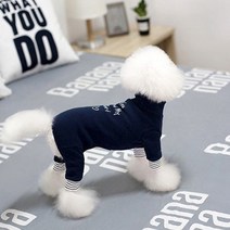 아이앤엘인스퍼레이션 강아지 목폴라 올인원 티셔츠, NAVY