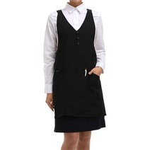 헤어베스트 포그니 삼단추 앞치마 L HBYA091, 블랙, 1개