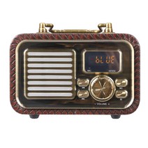 카이스터 ENTIC 블루투스 스피커 라디오   무선 리모컨, 브라운 레더