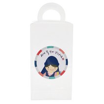 에이치씨엔 투명 손잡이 상자 중 30p + 새해복 한복소년 스티커 30p, 혼합색상, 1세트