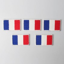 패션포인트 미니 자수 와펜 43 x 27 mm, 프랑스 국기, 5개입