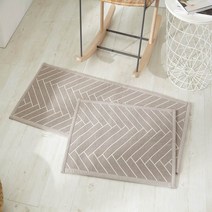 가온길카페트 헤링본 면쟈가드 뽀송뽀송 주방매트, 브라운