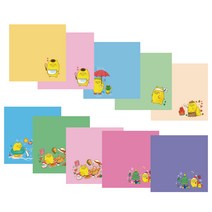디자인매드 떡메모지 피그 시리즈 10종 x 100p, 혼합 색상, 1세트