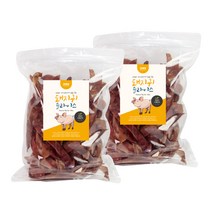 웁스 반려견용 소프트 슬라이스 오리지널 간식 500g, 돼지귀, 2개입