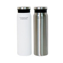푸코 매트 보텀 스텐텀블러 2p, 화이트, 실버, 750ml