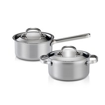 한일스텐레스 샤인 통3중 냄비세트 2개 인덕션 IH, 편수 16cm + 양수 18cm