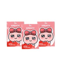 카카오프렌즈 아이러브유 지퍼폴더백 어피치 5p, 3개