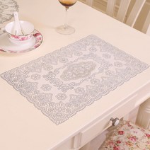 앤티스 샹젤리제 테이블 매트 4p, 스퀘어 실버, 가로 45cm x 세로 30cm