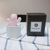 미쁘다 육각선인장 석고방향제 핑크, 화이트머스크