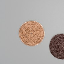 슬로우모먼츠 코바늘 DIY패키지 크래커 양면 컵받침, 1세트, 페일카멜믹스