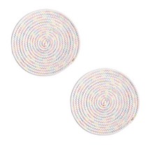 저스틴 도톰짜임 원형 테이블매트 2p, 블랙옐로우라인, 30cm