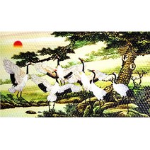 제제뉴 소나무와 두루미 5D 보석십자수 만들기세트, 혼합 색상, 1세트