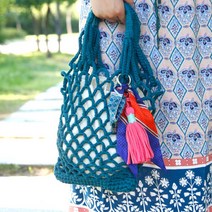 필립섬유 바캉스 네트백 뜨개가방 코바늘 DIY 세트, 1세트, 혼합 색상