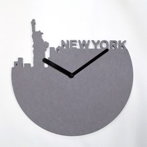 다니우드 뉴욕 이니셜 블랙바늘 벽시계, 진그레이