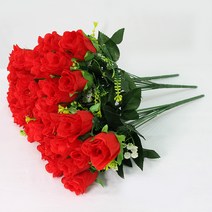 조아트 조화 성묘꽃 13대 봉장미 부쉬 3p, 레드