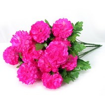 조아트 조화 성묘꽃 7대 대국 부쉬 3p, 형광핑크