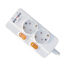 카닉스 타노스 2포트 USB 멀티콘센트 2구, 3m, 1개