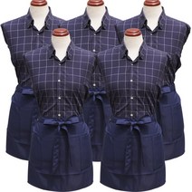 바이데코 방수 심플 허리 앞치마, 네이비, 5개