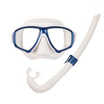 오션테그 프리다이빙 소울 스노클링 세트, 화이트 + 블루