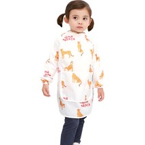 베베슈에뜨 아동용 긴팔 미술가운 앞치마 + 파우치, 치타