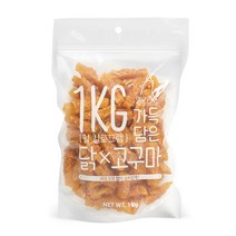 슈퍼츄 일킬로그램 가득 담은 강아지 육포 1kg, 닭가슴살 + 고구마, 1개