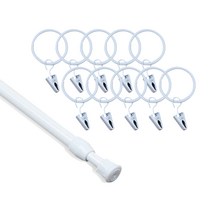 윈테리어 다용도 커튼 압축봉 13mm + 집게링 10p, 화이트