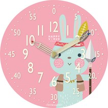 해피바이러스 교육용 벽시계 무소음 똘똘이바늘, 인디안밥(2241)
