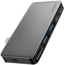 코시 어셈블 타입C HDMI PD USB 3.0 멀티 허브 UH3453C, 그레이