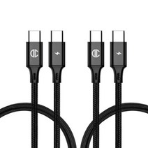 디씨네트워크 페브릭 C to C PD 고속 충전케이블 60W 2p, 2m, BLACK