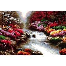 조이십자수 11카운트 십자수 프린트 패키지 세트 111202 colorful trees, 1세트, 혼합색상