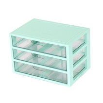 하라데코 와이드 서랍 멀티 책상 정리함 3단, 민트, 1개