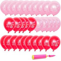 네오텍스 발렌타인 인쇄 풍선 30cm 15p 2종 + 손펌프, 풍선(혼합색상), 손펌프(랜덤 발송), 1세트