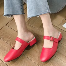 라블 스트랩 뮬 슬리퍼 3cm