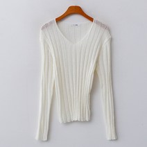 엔비룩 여성용 부클 골지 브이니트